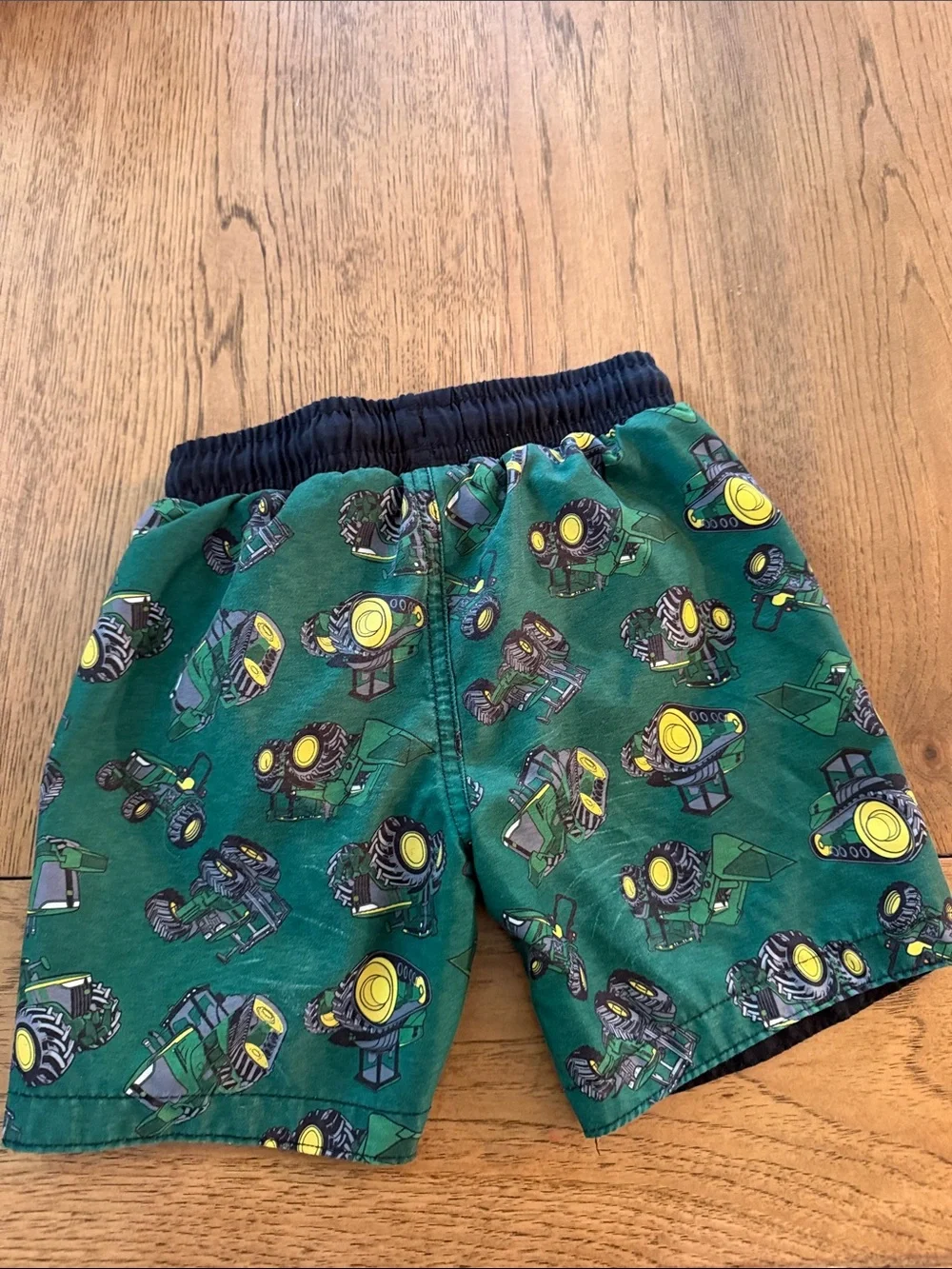 John Deere boys 4T swim trunks Green Tractor Print Kids Shorts with Drawstring